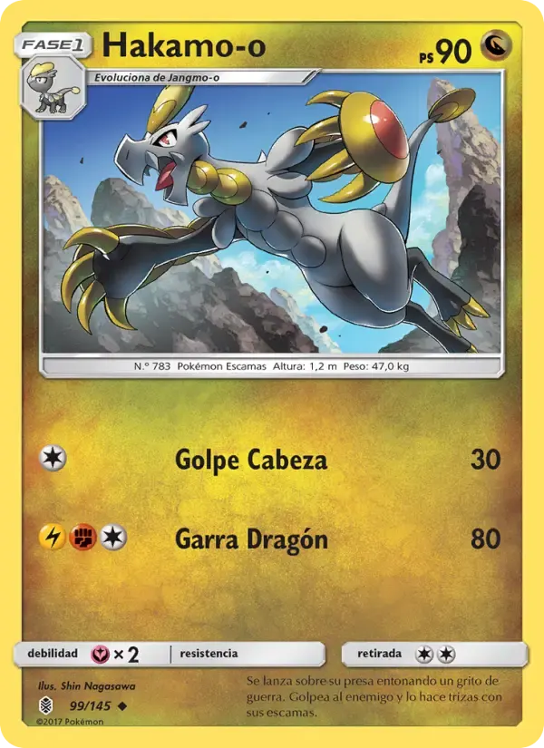 Hakamo-o — Albor de Guadianes 99 Spanish Pokémon card