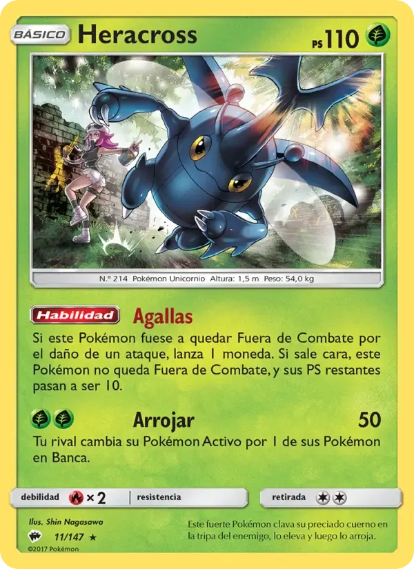 Heracross — Sombras Ardientes 11 Spanish Pokémon card