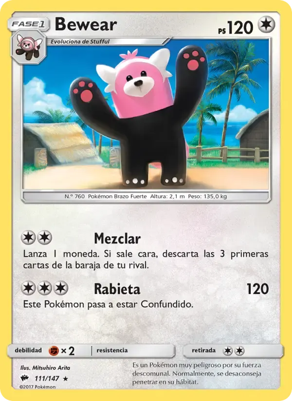 Bewear — Sombras Ardientes 111 Spanish Pokémon card