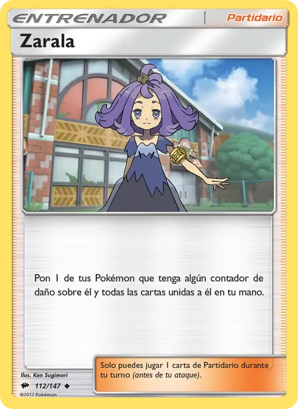 Zarala — Sombras Ardientes 112 Spanish Pokémon card