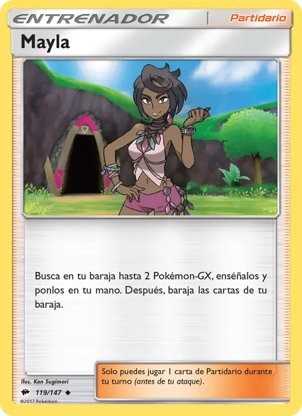Mayla — Sombras Ardientes 119 Spanish Pokémon card