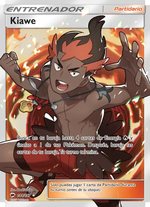 Kiawe — Sombras Ardientes 144 Spanish Pokémon card