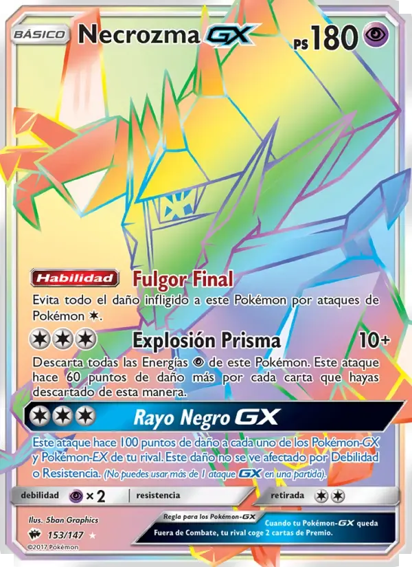 Necrozma GX — Sombras Ardientes 153 Spanish Pokémon card