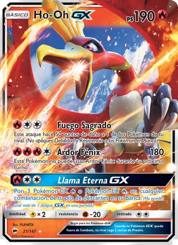 Ho-Oh GX — Sombras Ardientes 21 Spanish Pokémon card