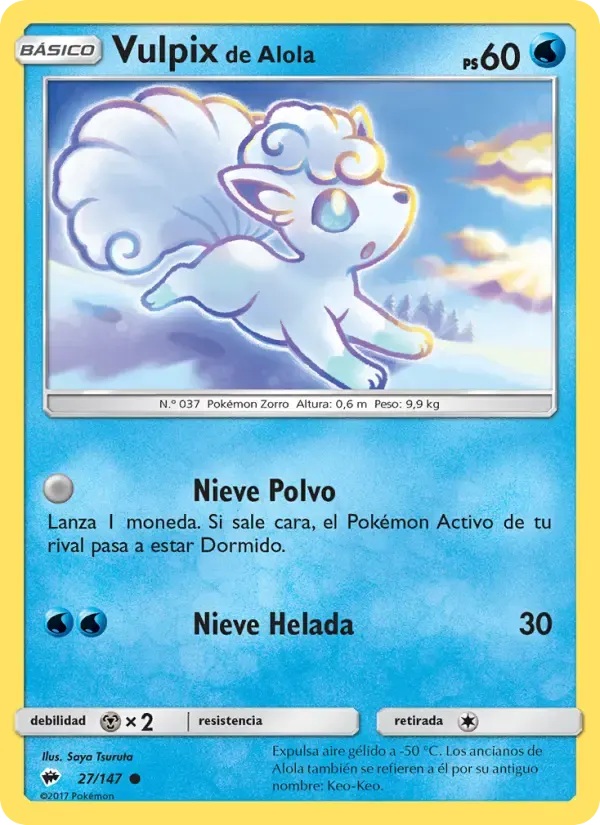 Vulpix de Alola — Sombras Ardientes 27 Spanish Pokémon card
