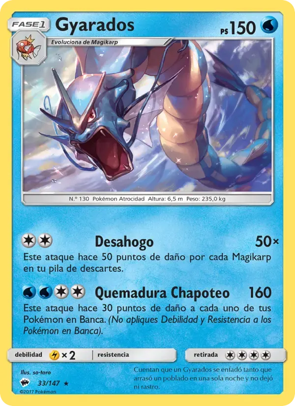 Gyarados — Sombras Ardientes 33 Spanish Pokémon card