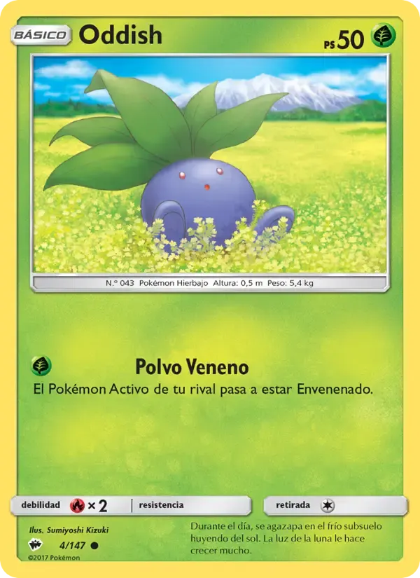 Oddish — Sombras Ardientes 4 Spanish Pokémon card
