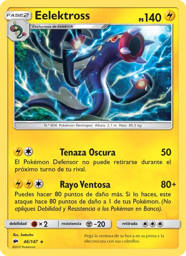 Eelektross — Sombras Ardientes 46 Spanish Pokémon card