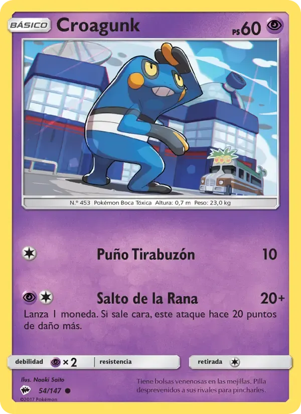 Croagunk — Sombras Ardientes 54 Spanish Pokémon card