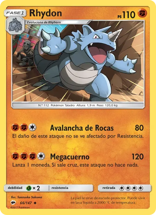 Rhydon — Sombras Ardientes 66 Spanish Pokémon card