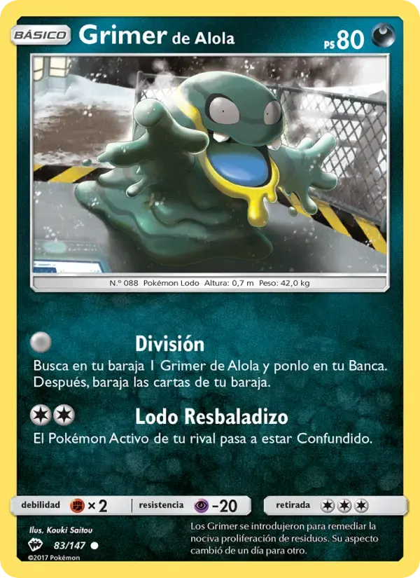 Grimer de Alola — Sombras Ardientes 83 Spanish Pokémon card