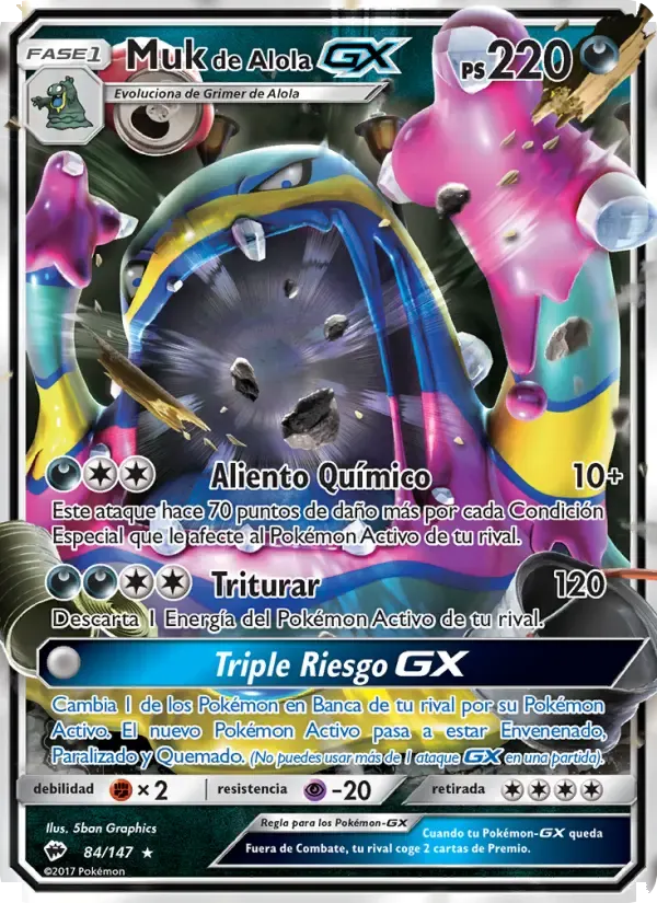 Muk de Alola GX — Sombras Ardientes 84 Spanish Pokémon card