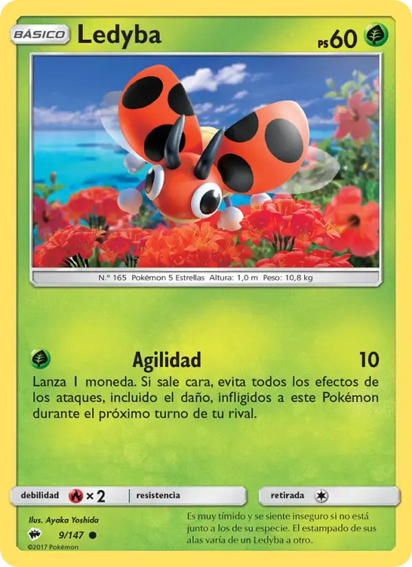 Ledyba — Sombras Ardientes 9 Spanish Pokémon card