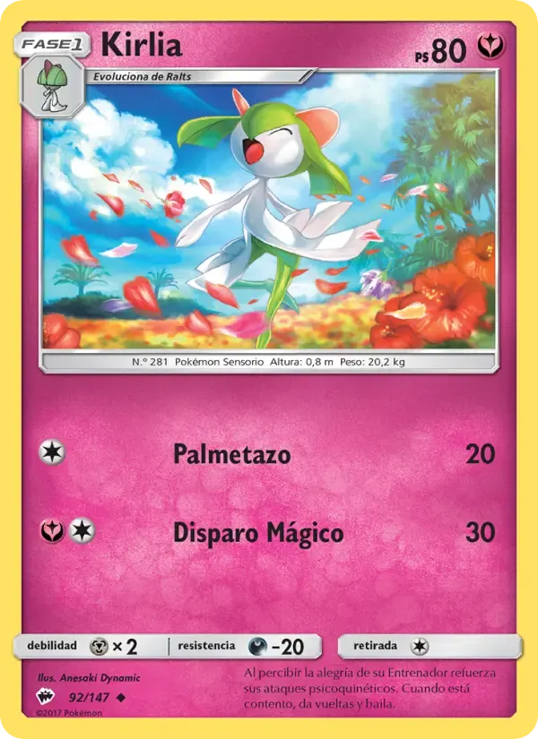 Kirlia — Sombras Ardientes 92 Spanish Pokémon card