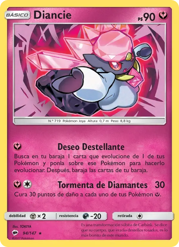 Diancie — Sombras Ardientes 94 Spanish Pokémon card
