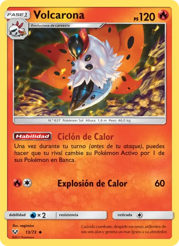 Volcarona — Leyendas Luminosas 13 Spanish Pokémon card