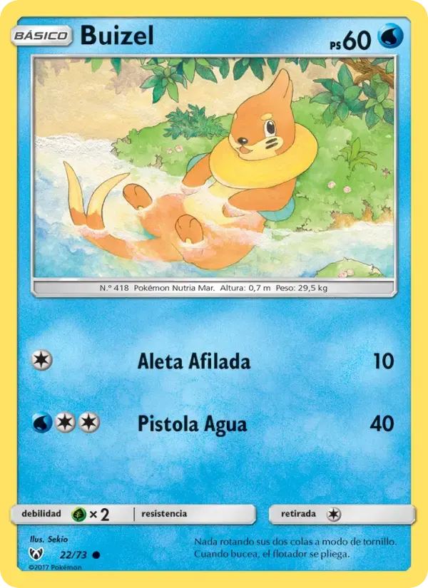 Buizel — Leyendas Luminosas 22 Spanish Pokémon card