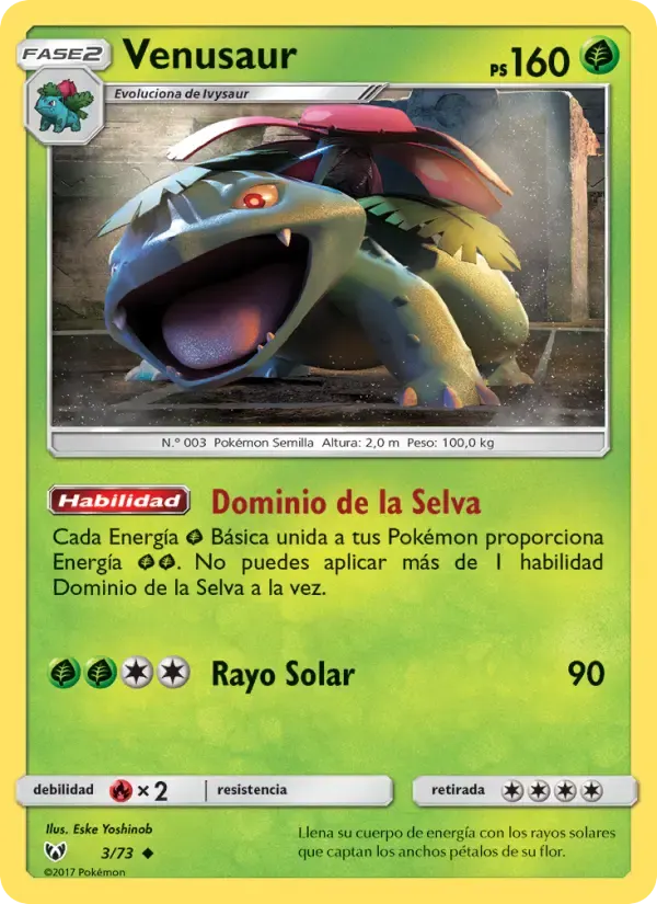 Venusaur — Leyendas Luminosas 3 Spanish Pokémon card