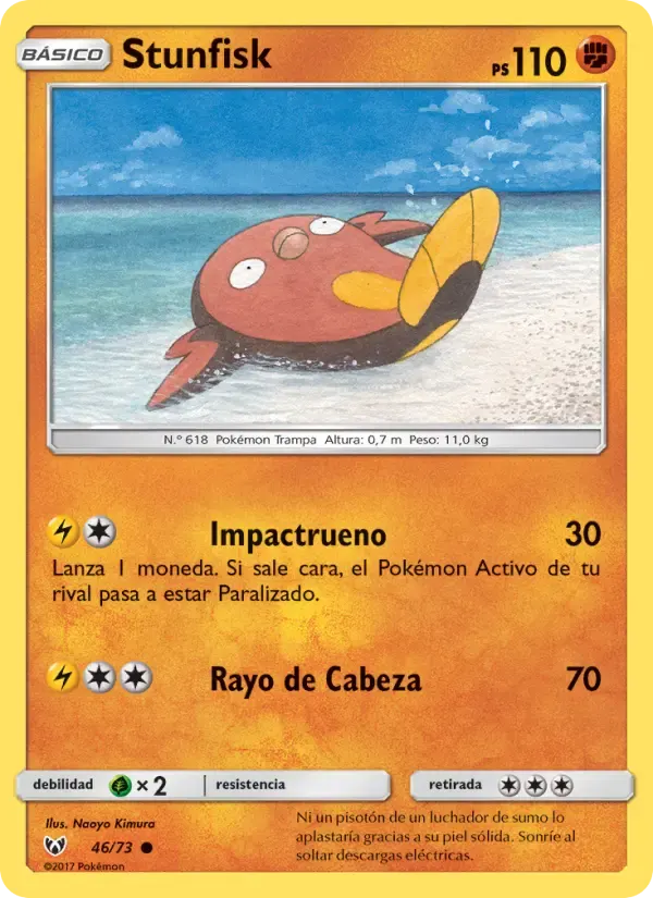 Stunfisk — Leyendas Luminosas 46 Spanish Pokémon card
