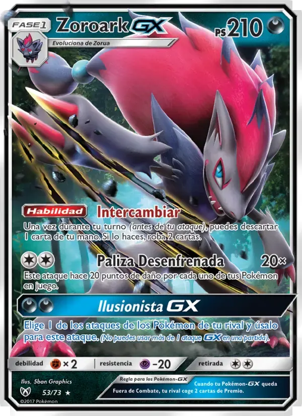 Zoroark GX — Leyendas Luminosas 53 Spanish Pokémon card