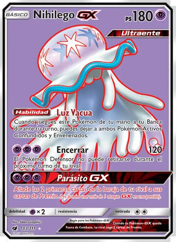 Nihilego GX — Invasión Carmesí 103 Spanish Pokémon card