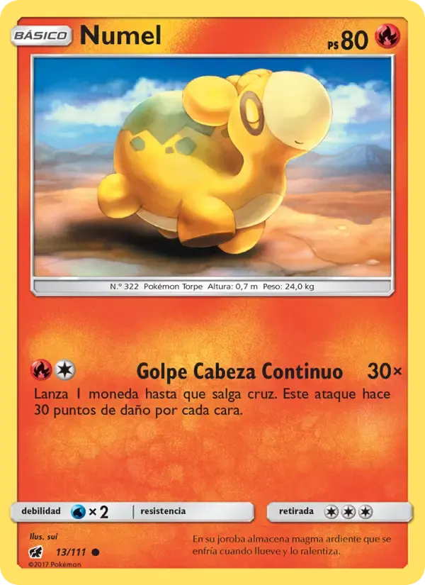 Numel — Invasión Carmesí 13 Spanish Pokémon card