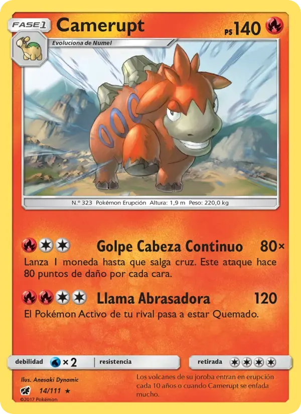 Camerupt — Invasión Carmesí 14 Spanish Pokémon card
