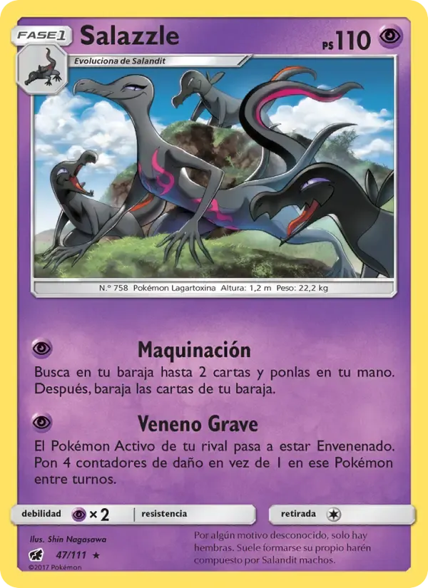 Salazzle — Invasión Carmesí 47 Spanish Pokémon card