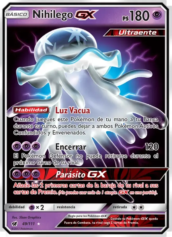 Nihilego GX — Invasión Carmesí 49 Spanish Pokémon card