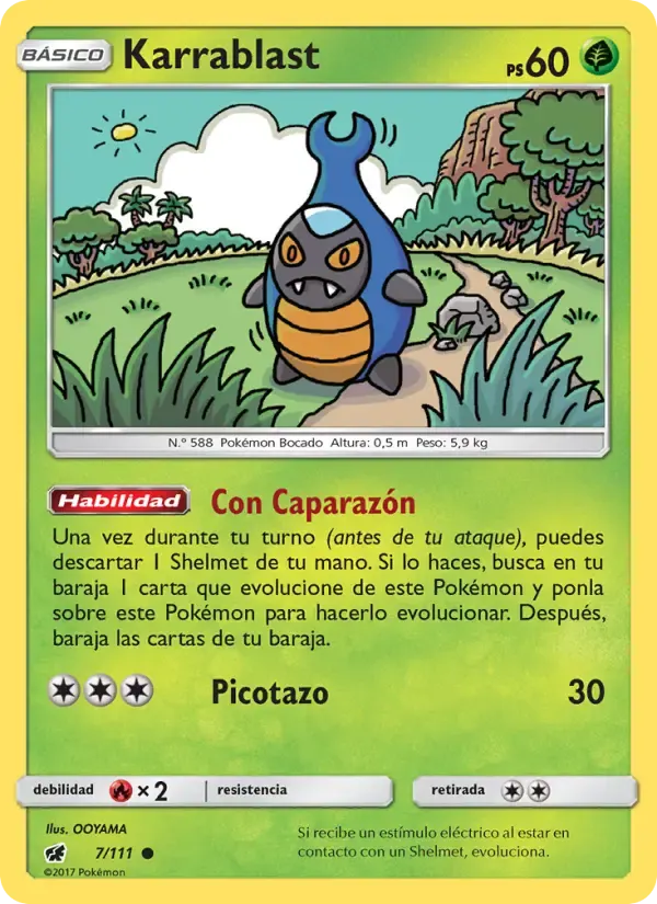Karrablast — Invasión Carmesí 7 Spanish Pokémon card
