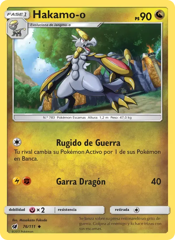 Hakamo-o — Invasión Carmesí 76 Spanish Pokémon card