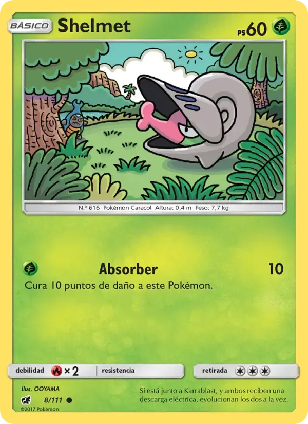Shelmet — Invasión Carmesí 8 Spanish Pokémon card