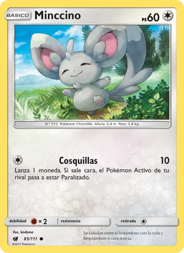Minccino — Invasión Carmesí 85 Spanish Pokémon card