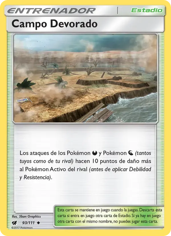 Campo Devorado — Invasión Carmesí 93 Spanish Pokémon card