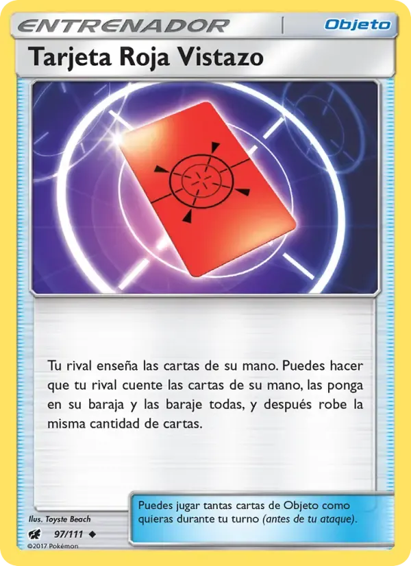 Tarjeta Roja Vistazo — Invasión Carmesí 97 Spanish Pokémon card