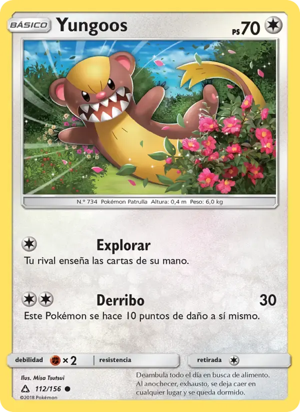 Yungoos — Ultraprisma 112 Spanish Pokémon card