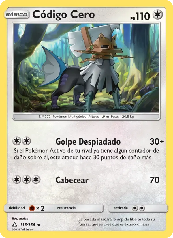 Código Cero — Ultraprisma 115 Spanish Pokémon card