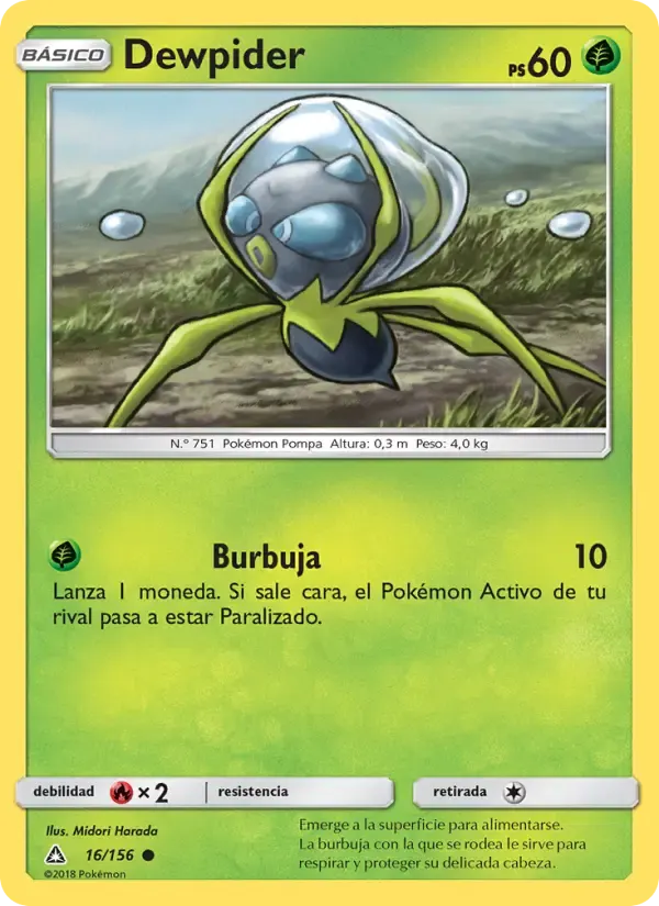 Dewpider — Ultraprisma 16 Spanish Pokémon card