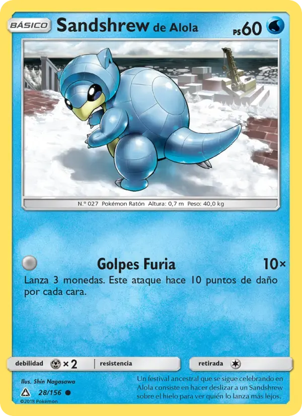Sandshrew de Alola — Ultraprisma 28 Spanish Pokémon card