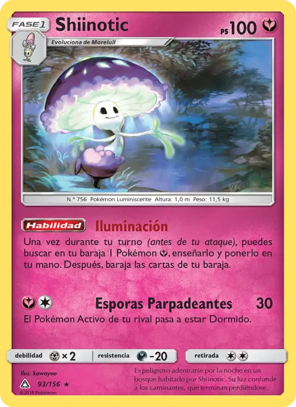 Shiinotic — Ultraprisma 93 Spanish Pokémon card