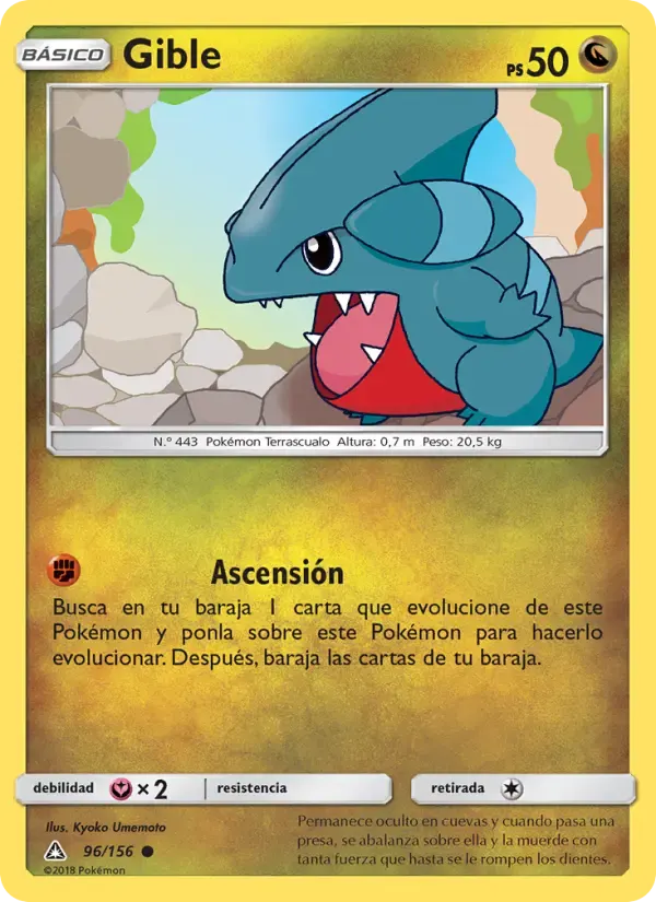 Gible — Ultraprisma 96 Spanish Pokémon card