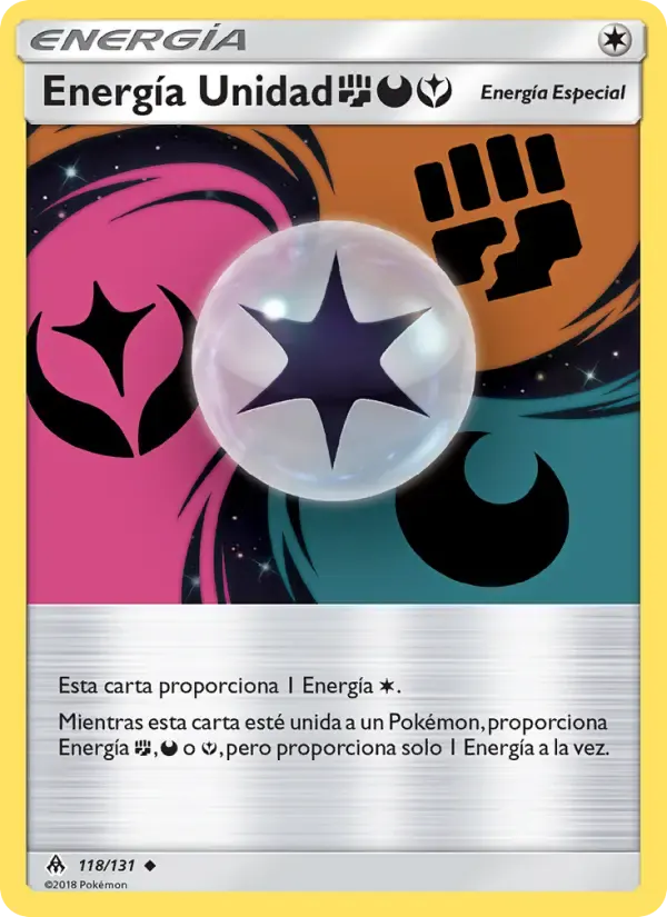 Energía Unidad FightingDarknessFairy — Luz Prohibida 118 Spanish Pokémon card