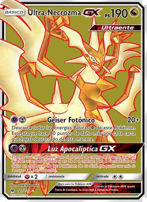 Ultra-Necrozma GX — Luz Prohibida 127 Spanish Pokémon card