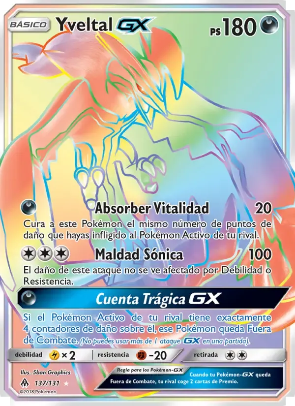 Yveltal GX — Luz Prohibida 137 Spanish Pokémon card