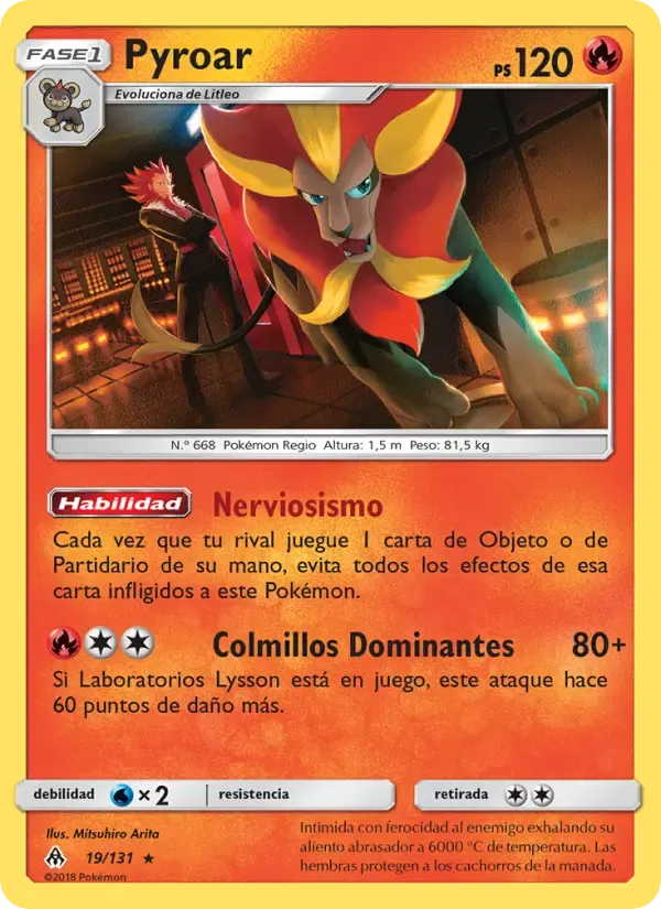 Pyroar — Luz Prohibida 19 Spanish Pokémon card