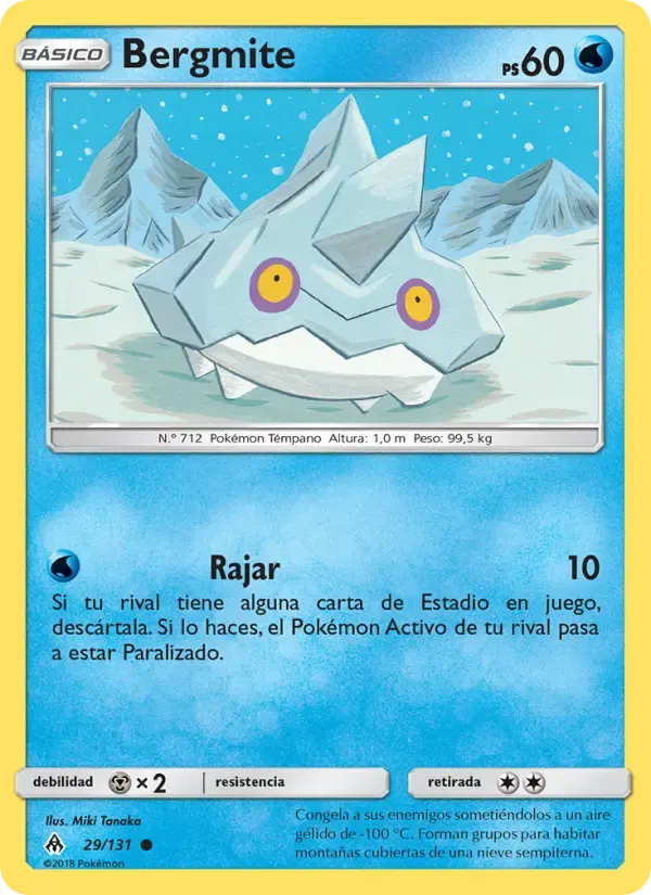 Bergmite — Luz Prohibida 29 Spanish Pokémon card
