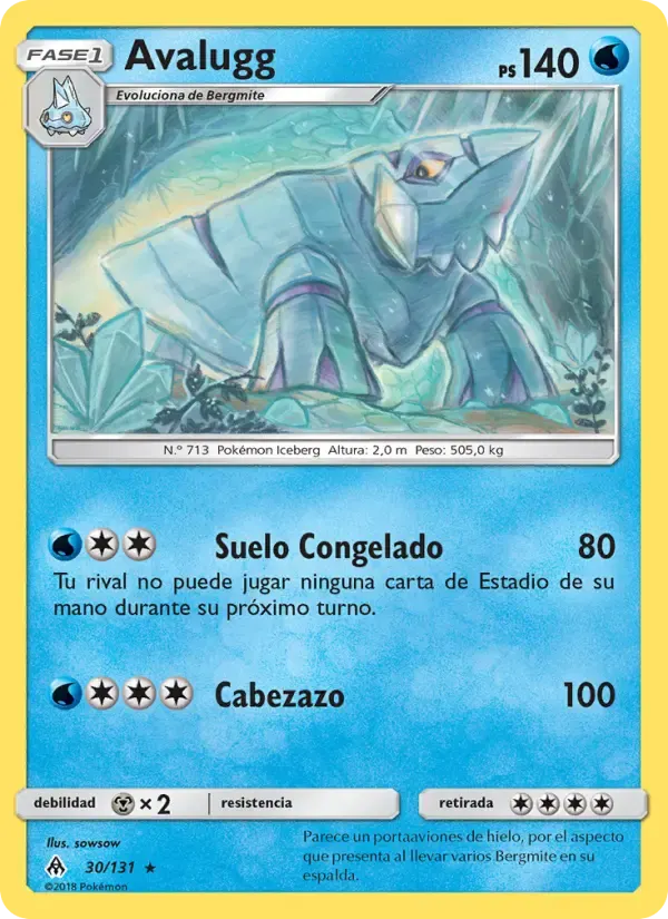 Avalugg — Luz Prohibida 30 Spanish Pokémon card