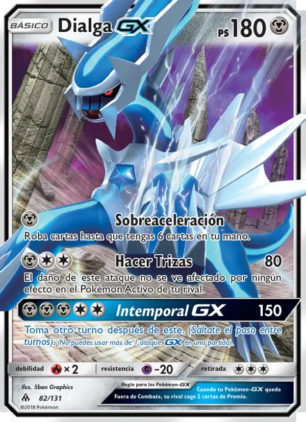 Dialga GX — Luz Prohibida 82 Spanish Pokémon card