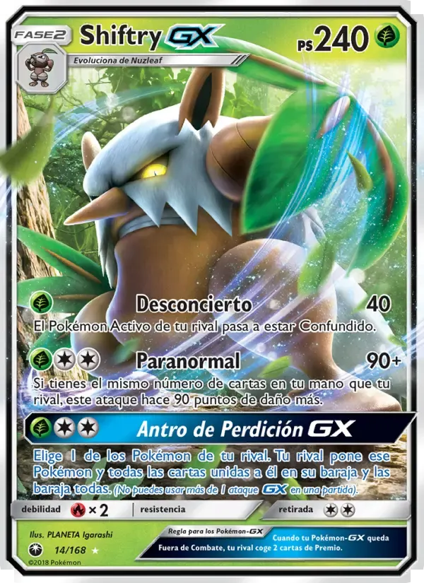 Shiftry GX — Tormenta Celestial 14 Spanish Pokémon card