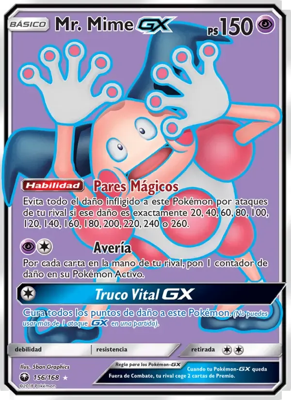 Mr. Mime GX — Tormenta Celestial 156 Spanish Pokémon card